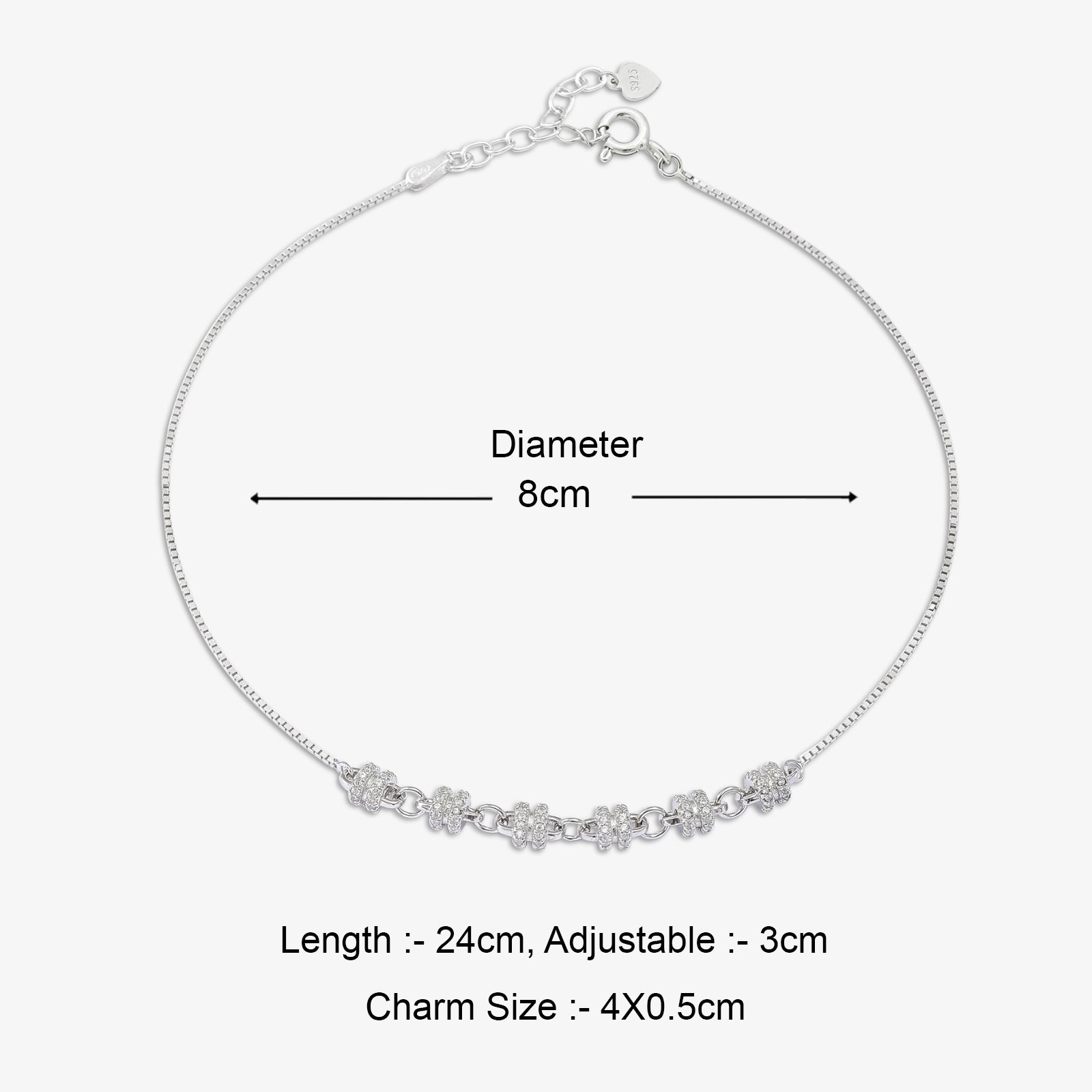Designer Silver Beads Chain Anklet for Women - Tweov Jewels