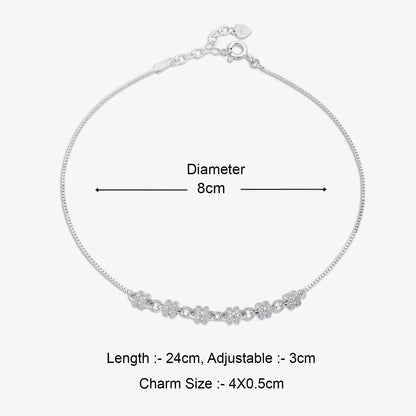Designer Silver Beads Chain Anklet for Women - Tweov Jewels