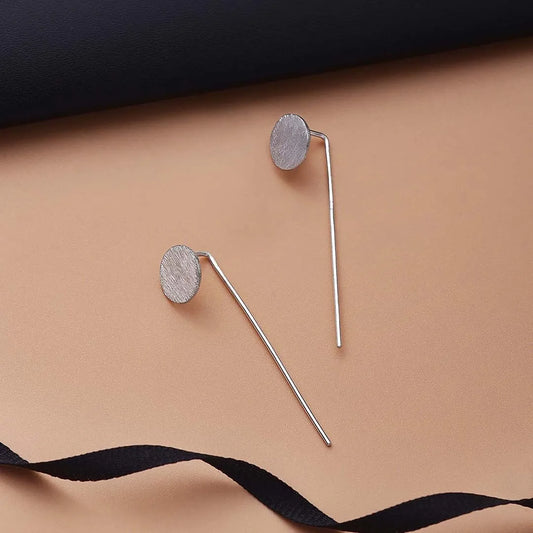 Drop Earrings - Pure 925 Silver Earring &#8211; Polished Coin Design