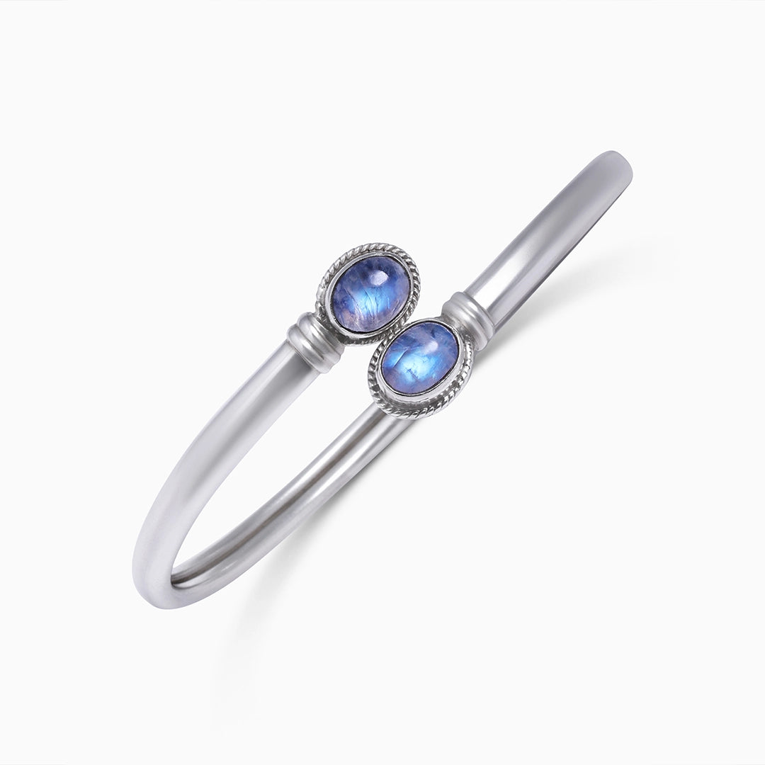 rainbow moonstone bracelet - Pure 925 Silver Bracelet &#8211; Shimmering With Moonstone