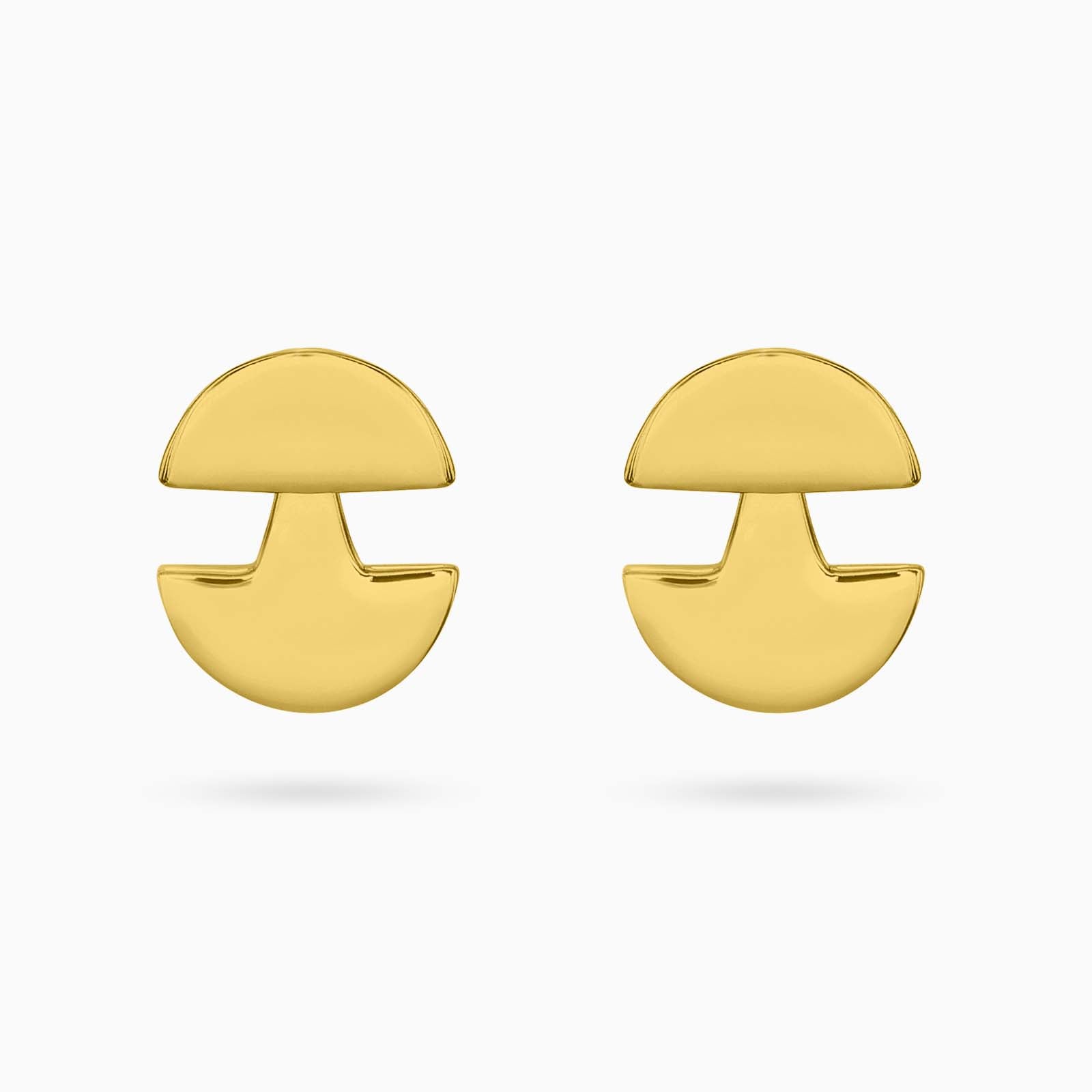 Silver stud - Pure Silver Earrings &#8211; Modernized 3 in 1 Gold Stud