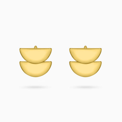 gold silver earrings - Pure Silver Earrings &#8211; Modernized 3 in 1 Gold Stud