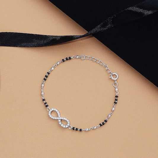 managalsutra braclets - Pure Silver Bracelet &#8211; Hand Mangalsutra bracelet Made With Infinite Love