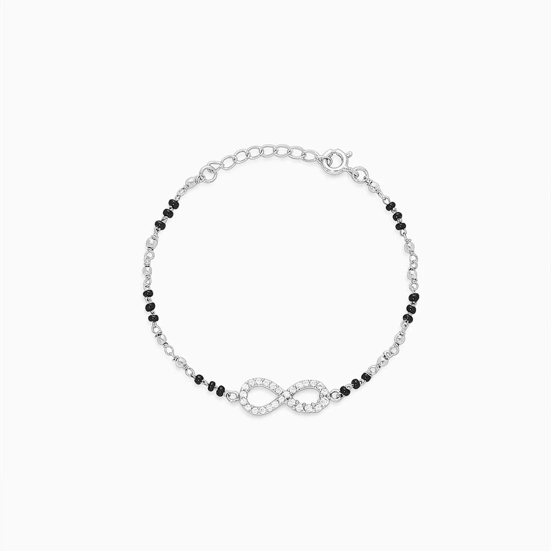 hand mangalsutra - Pure Silver Bracelet &#8211; Hand Mangalsutra bracelet Made With Infinite Love