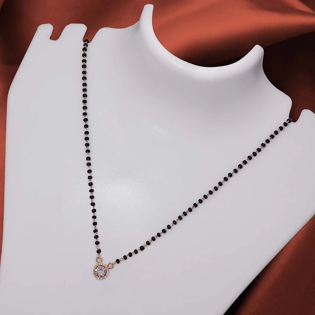 Locket Mangalsutra - Pure Silver Mangalsutra &#8211; Made With Mini CZ Stone