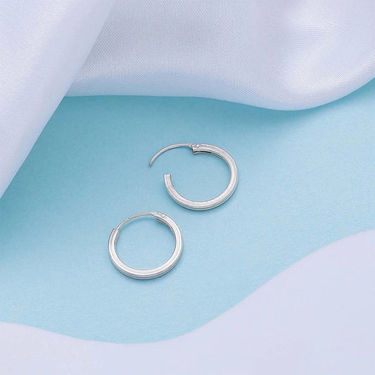 Silver Earrings - Pure Silver Earrings &#8211; Shiny Sphere Hoop