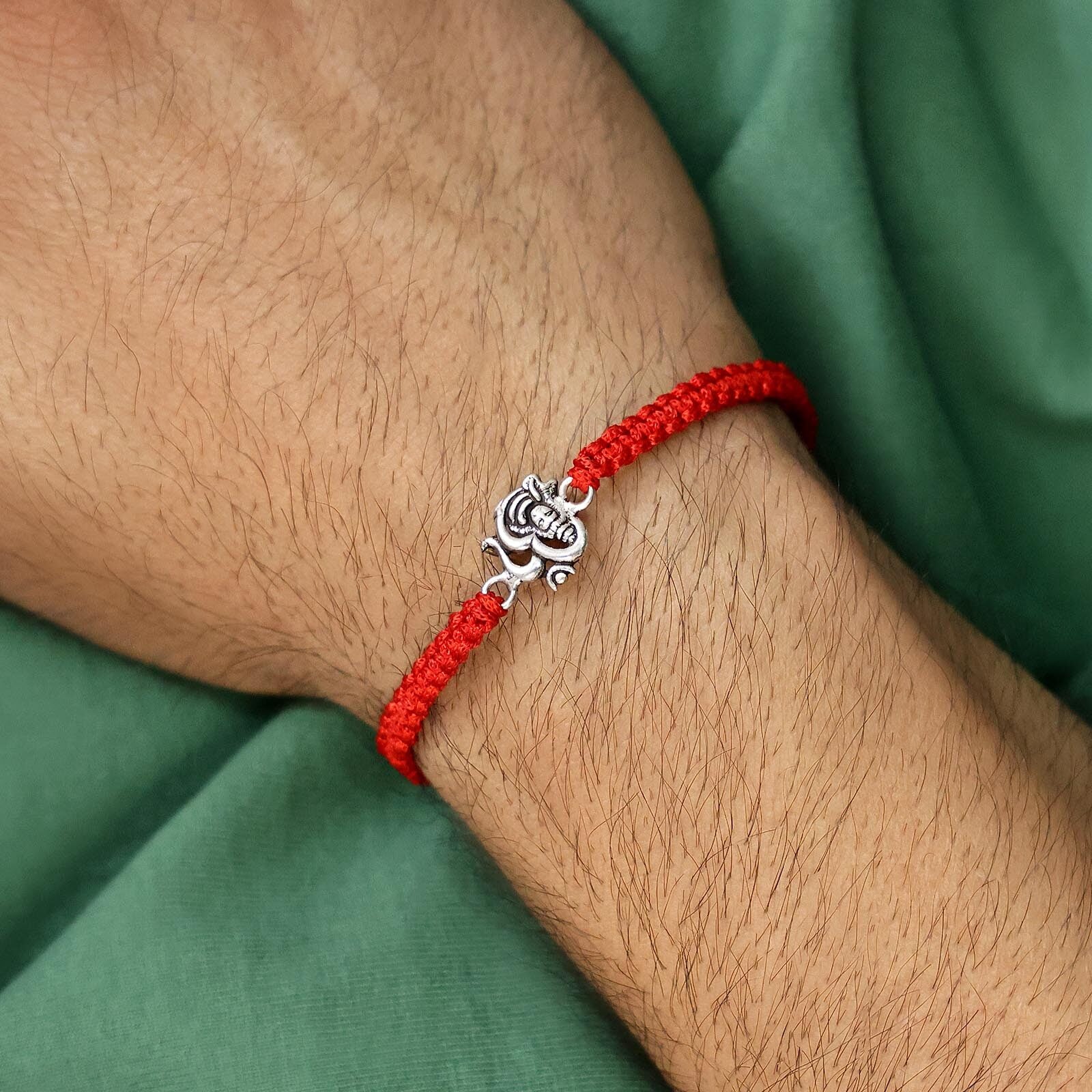 bholenaath Silver Rakhi - Trishul Silver Rakhi