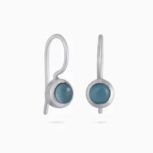 Silver Earrings - Pure Silver Earrings &#8211; Hook With Turquoise Stone
