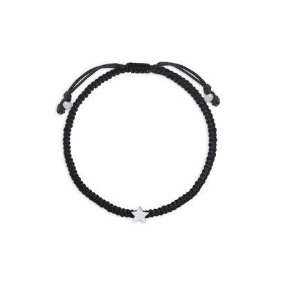 Thread - Pure Silver Anklet &#8211; Starlight Glow With Black Thread