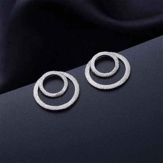 Contemporary Jewellery - Pure Silver Earrings &#8211; Twin Band Model