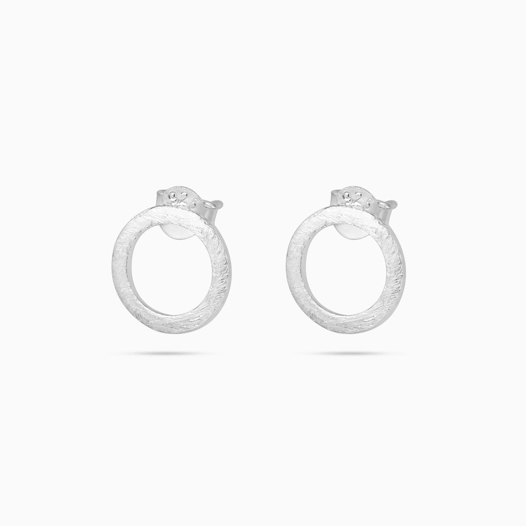 Silver Hoop Earrings - Pure Silver Earrings &#8211; Twin Band Model