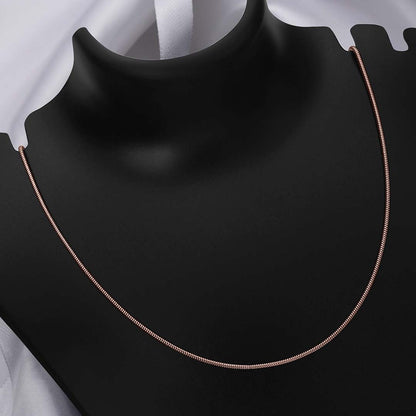 Silver Chains - Pure 925 Silver Chain &#8211; Snake Model With Rose Gold Finish