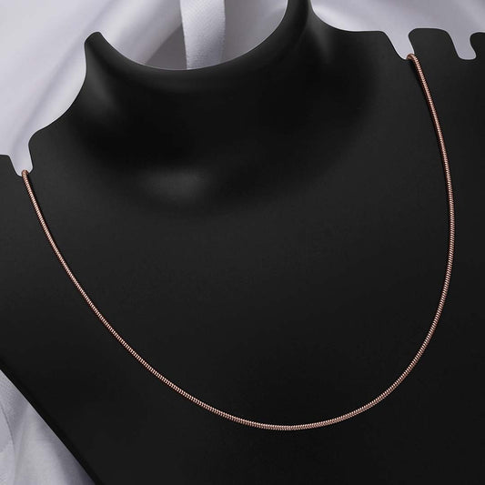 Silver Chains - Pure 925 Silver Chain &#8211; Snake Model With Rose Gold Finish
