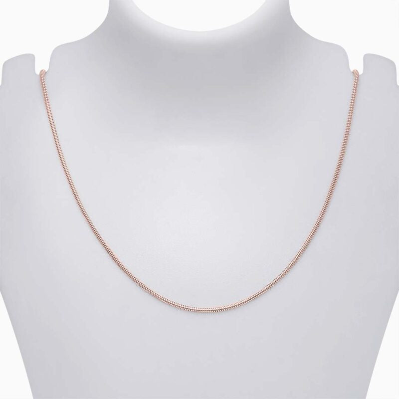 Snake Chain - Pure 925 Silver Chain &#8211; Snake Model With Rose Gold Finish
