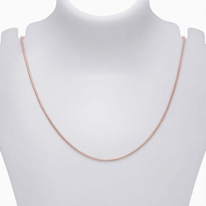 Snake Chain - Pure 925 Silver Chain &#8211; Snake Model With Rose Gold Finish