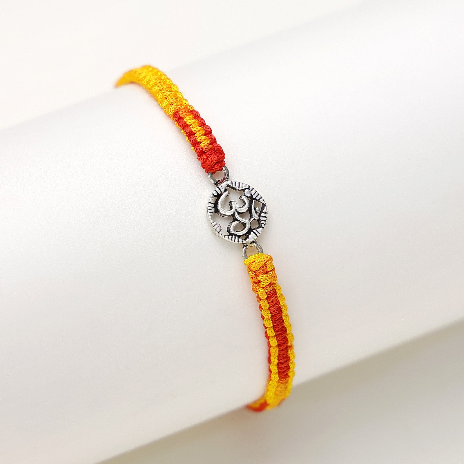 Om Symbol Silver Rakhi - Tweov Jewels