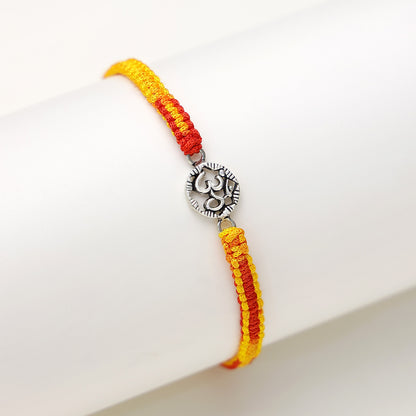 Om Symbol Silver Rakhi - Tweov Jewels