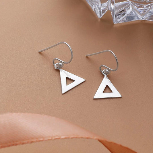 Classic Earrings - Pure Silver Earrings &#8211; Edge Elegant Hook