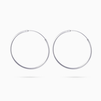 Silver Hoop Earrings - Pure Silver Earrings &#8211; Slim &#038; Round Plain Hoop