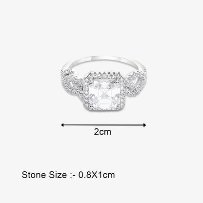 Stylish Floral Design Women Silver Ring - Tweov Jewels
