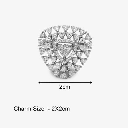CZ Cluster Ring for Women – 925 Sterling Silver Rhodium-Plated