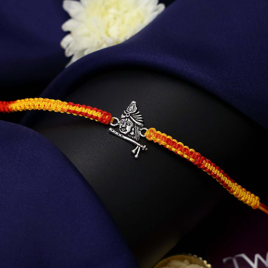 Original Silver Rakhi - Presence of Krishna With Never-ending Music - Tweov Jewels