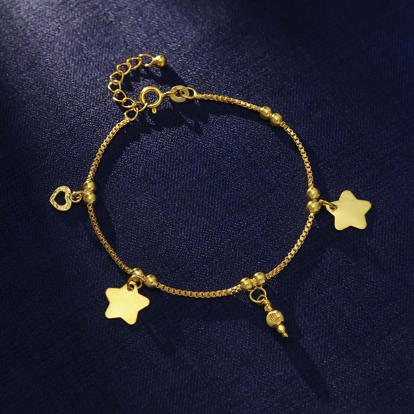 Pure Silver Bracelet for Men &amp; Women - Pure Silver Bracelet &#8211; Adjustable Bracelet With Star Charms