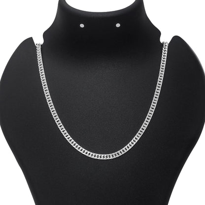 925 silver chain for man - Pure Silver Chain For Men &#8211; Textured Sturdy Cuban Link Light weight