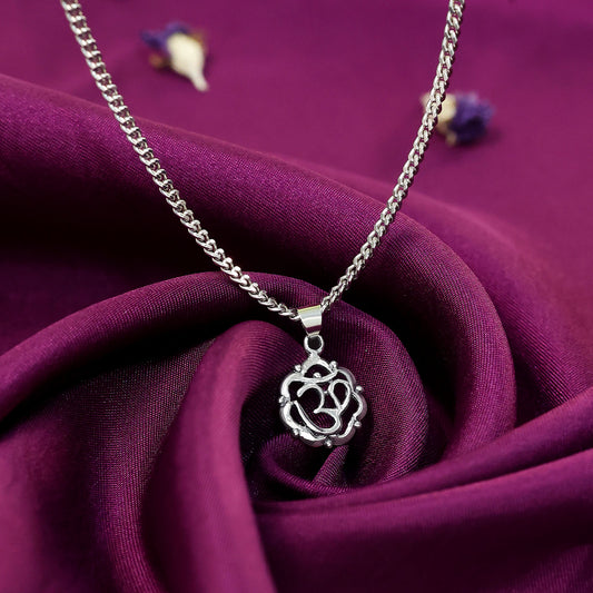 Silver Pendants - Pure 925 Silver Pendant &#8211; Tranquility of Om Charm