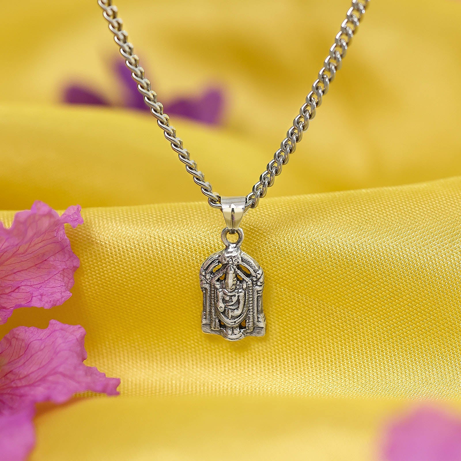 Silver Pendants - Pure Silver Pendant &#8211; Sacred Tirupati Balaji Blessing