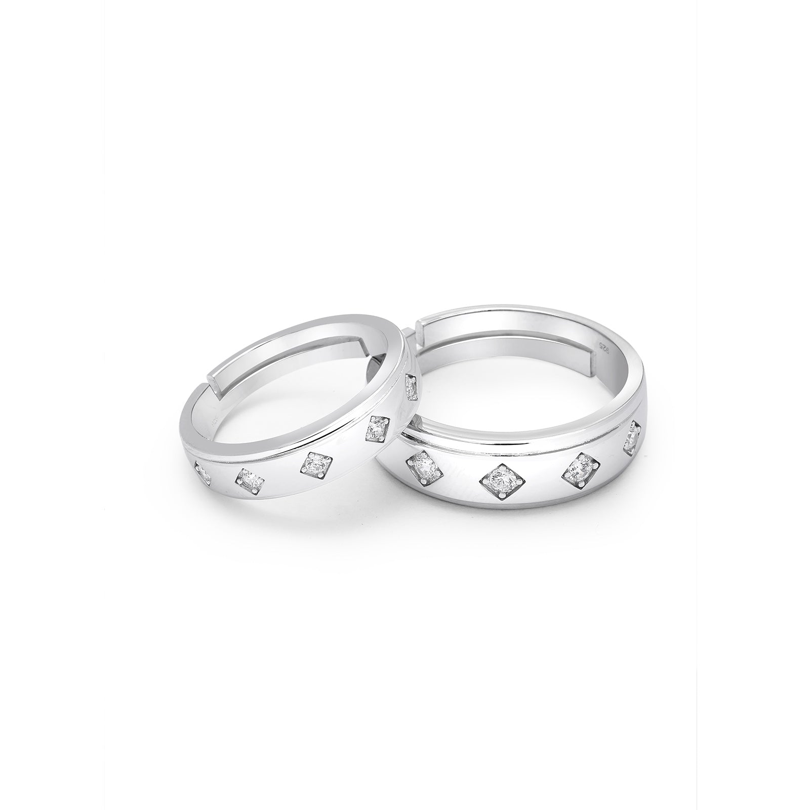 Uncategorized - Couple Rings – Silver Band for Everlasting Love