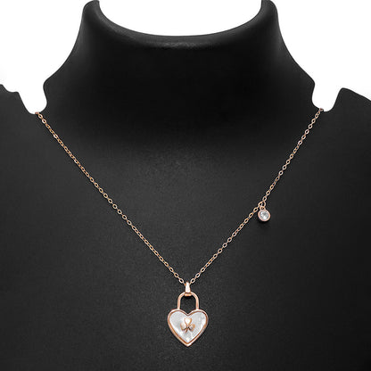 Silver Necklaces - CZ Heart Pendant Necklace for Women – 925 Sterling Silver Rose Gold Plated