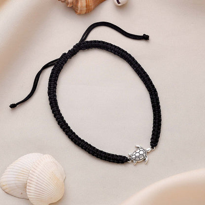 Silver anklets - Enduring Grace with Tortoise