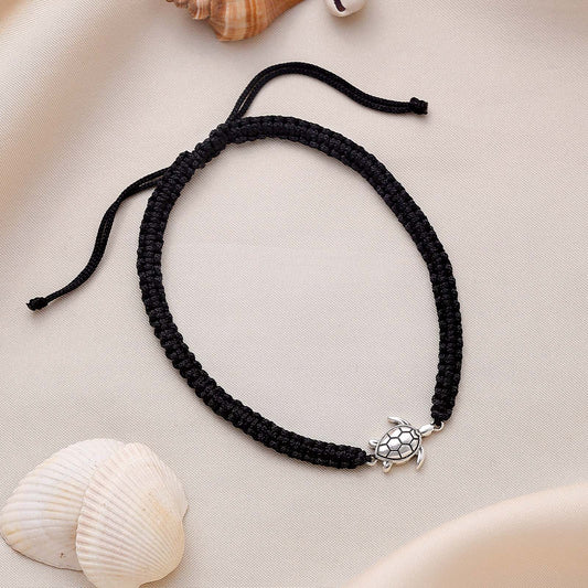 Silver anklets - Enduring Grace with Tortoise