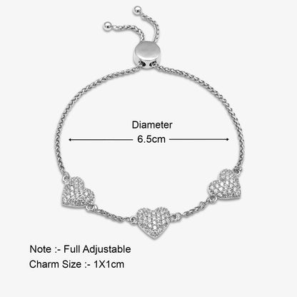 925 Sterling Silver Women Heart Bracelet– Symbol of Love