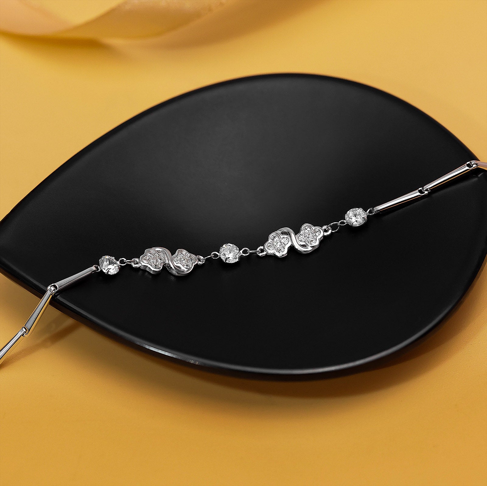 Silver Bracelets - Floral Silver Bracelet – A Delicate Touch of Nature