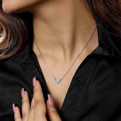 Silver Necklaces - Heart Pendant Silver Necklace For Women