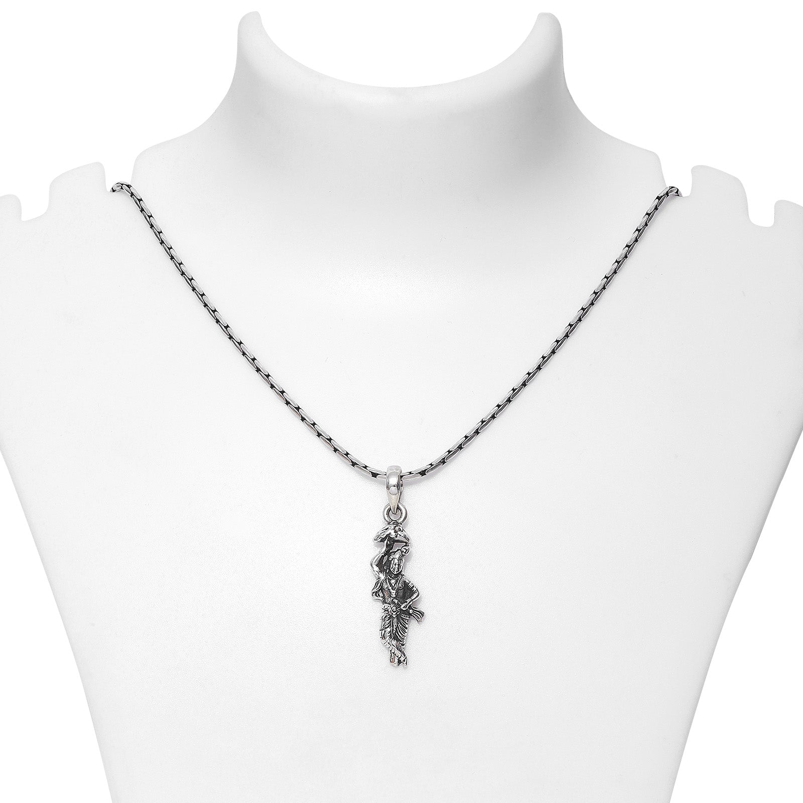 krishna pendant - Pure Silver Pendant &#8211; Divine Radiance of Oxidised Lord Krishna