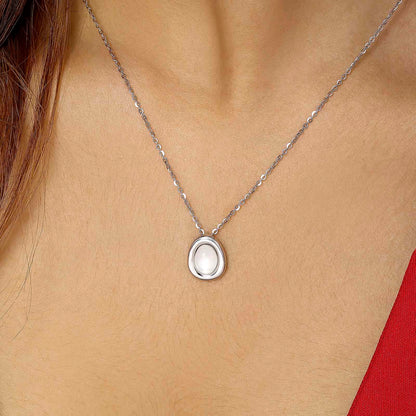 Silver Necklaces - Neck Chain For Women With White Opal