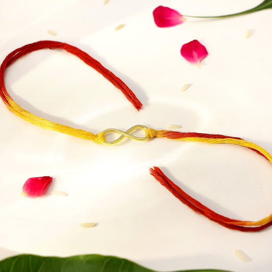 Pure 925 Gold plated Silver Rakhi - Representing Infinite Love For Siblings - Tweov Jewels
