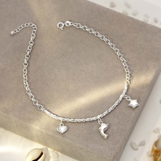 Kolusu Anklets - Pure 925 Silver Anklet &#8211; Treasure of Aquatic Symphony