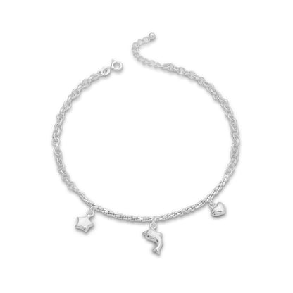 aquatic silver anklet - Pure 925 Silver Anklet &#8211; Treasure of Aquatic Symphony