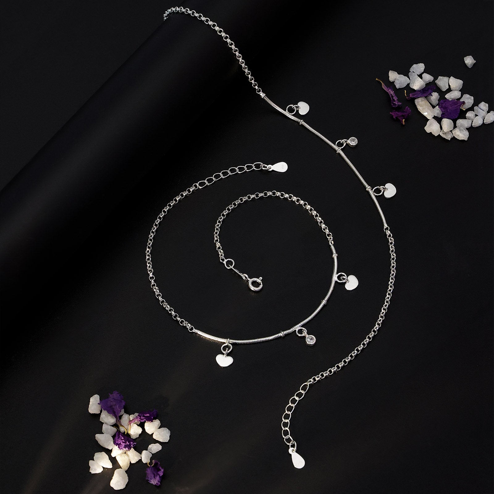 Heartstring Anklets - Pure 925 Silver Anklets &#8211; Heartstring Chain Model