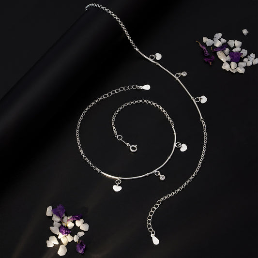 Heartstring Anklets - Pure 925 Silver Anklets &#8211; Heartstring Chain Model