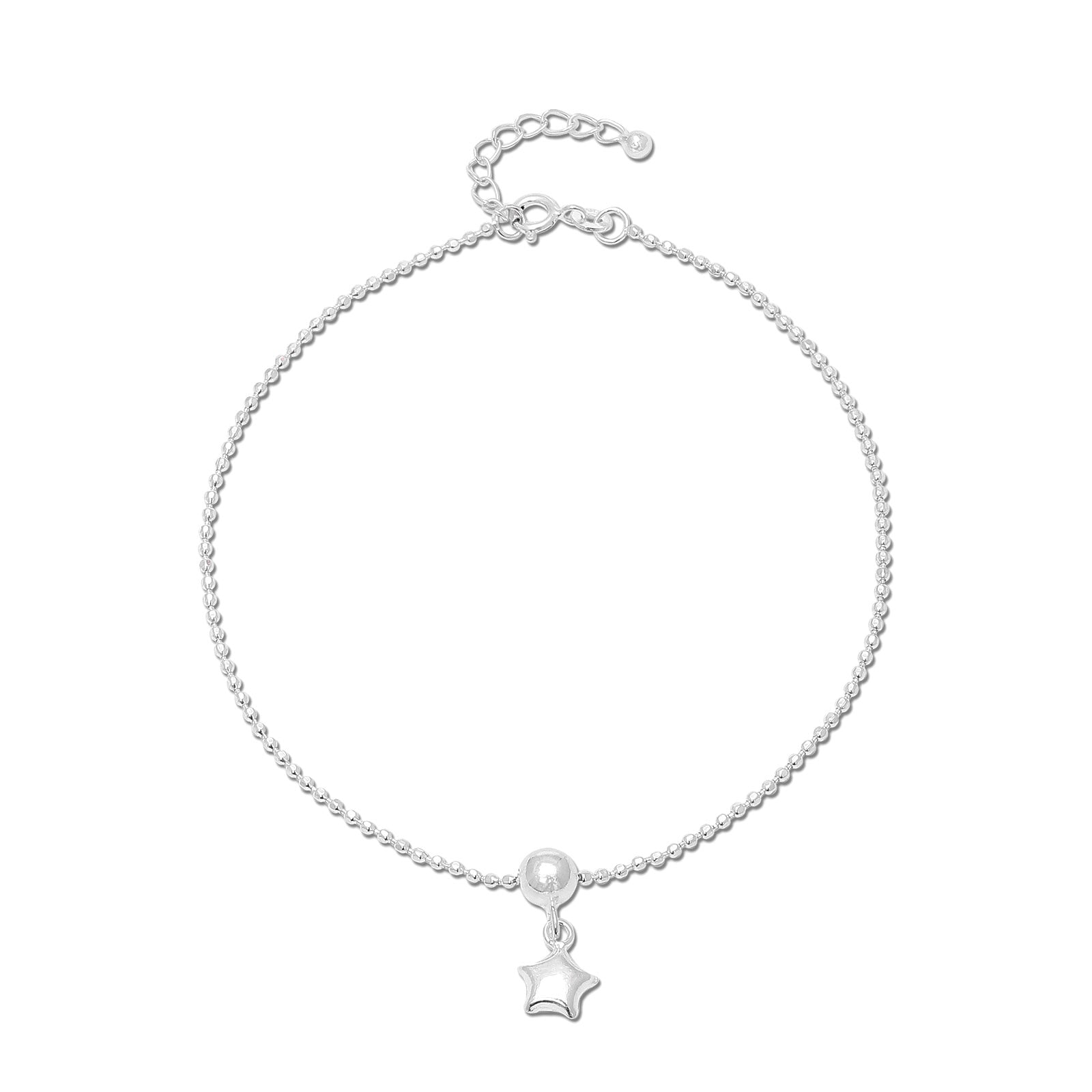 Uncategorized - Pure 925 Silver Anklets &#8211; Stellar Gleam Star Beauty