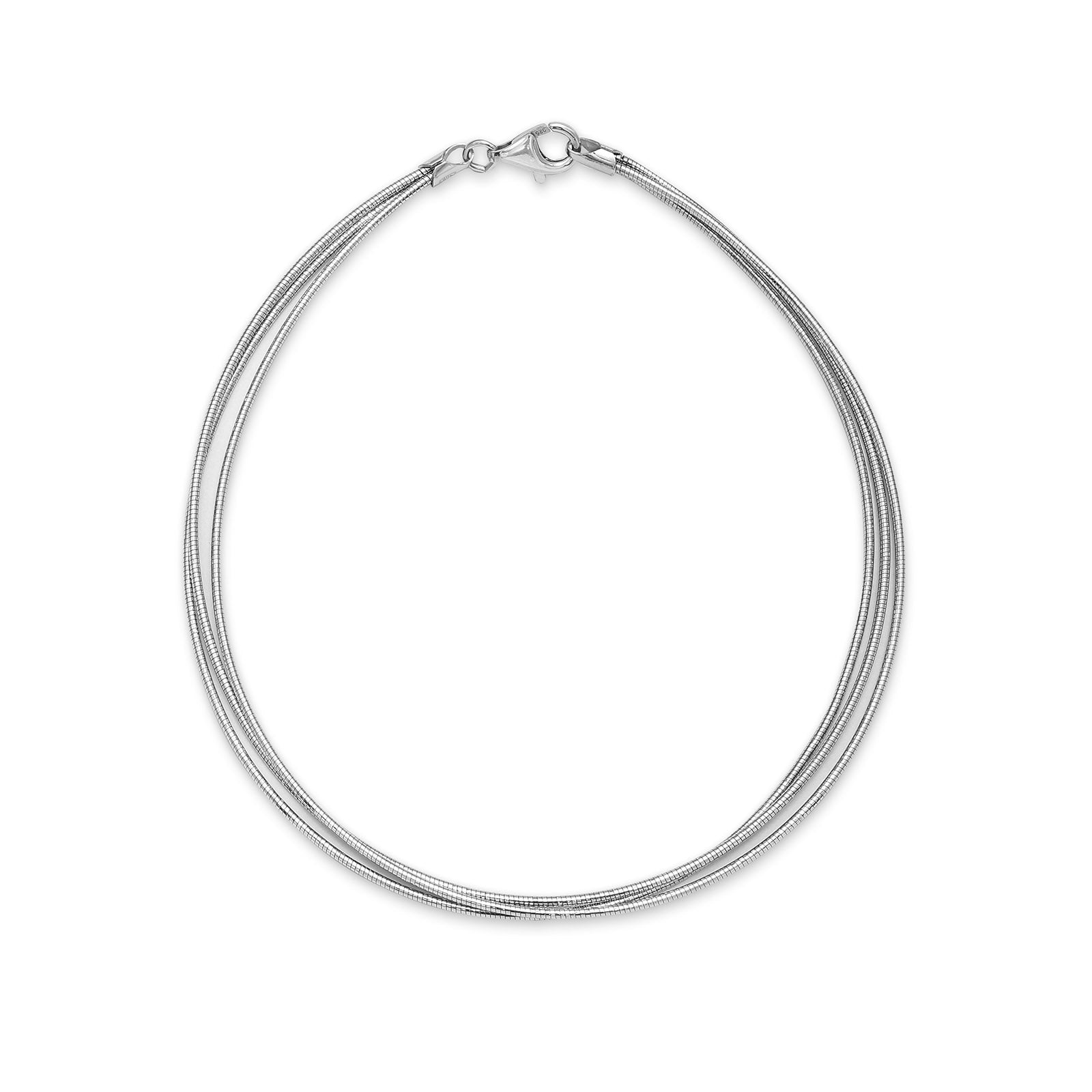 Uncategorized - Pure 925 Silver Anklets &#8211; Triple-Layered Italian Snake Chain Design
