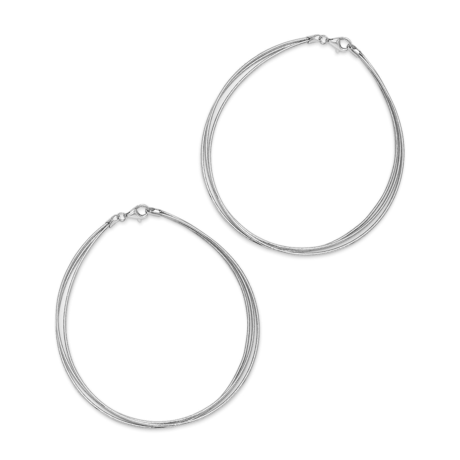 Uncategorized - Pure 925 Silver Anklets &#8211; Triple-Layered Italian Snake Chain Design