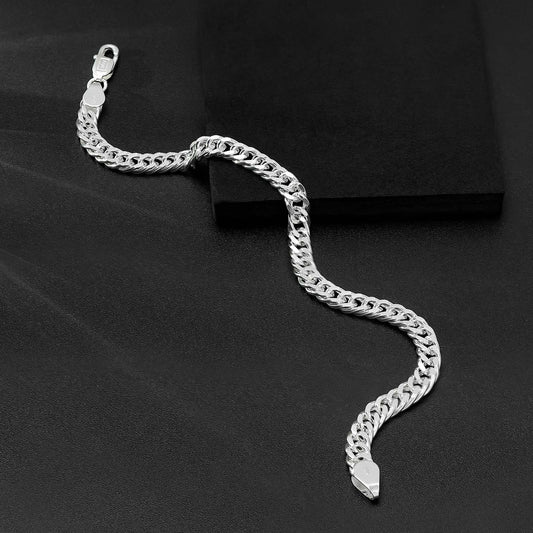 Mens Silver Jewellery - Pure 925 Silver Bracelet &#8211; Curb Link Chain Bracelet
