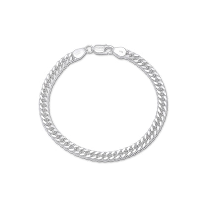 Mens Silver Jewellery - Pure 925 Silver Bracelet &#8211; Curb Link Chain Bracelet