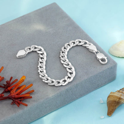 cuban silver bracelet - Silver Bracelet for men &#8211; Cuban Link Chain Bracelet